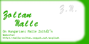 zoltan malle business card